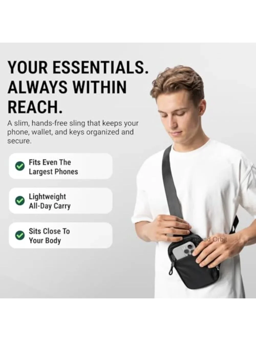Small Water Resistant Crossbody Multipocket Chest Bag with Anti-Theft RFID